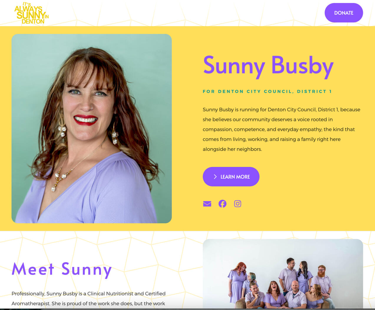 Sunny For Denton Website Screenshot
