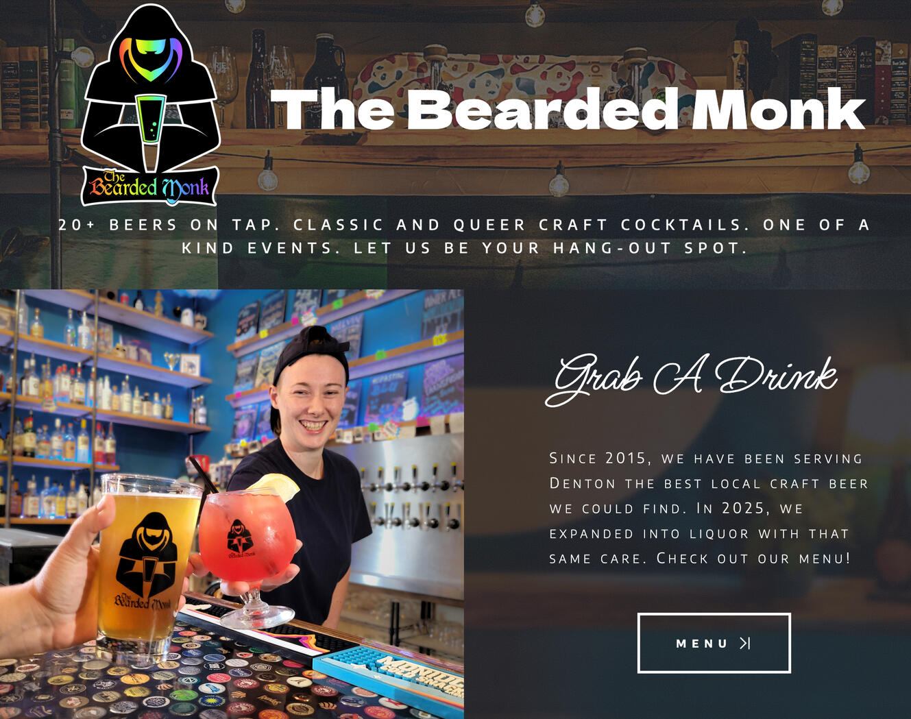 The Bearded Monk Website Homepage